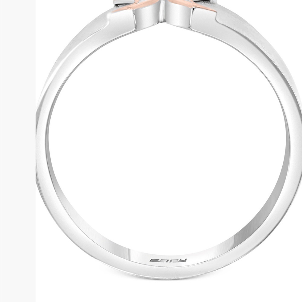 Elegant Silver and Rose Gold Women's Ring - Picture 3 of 7